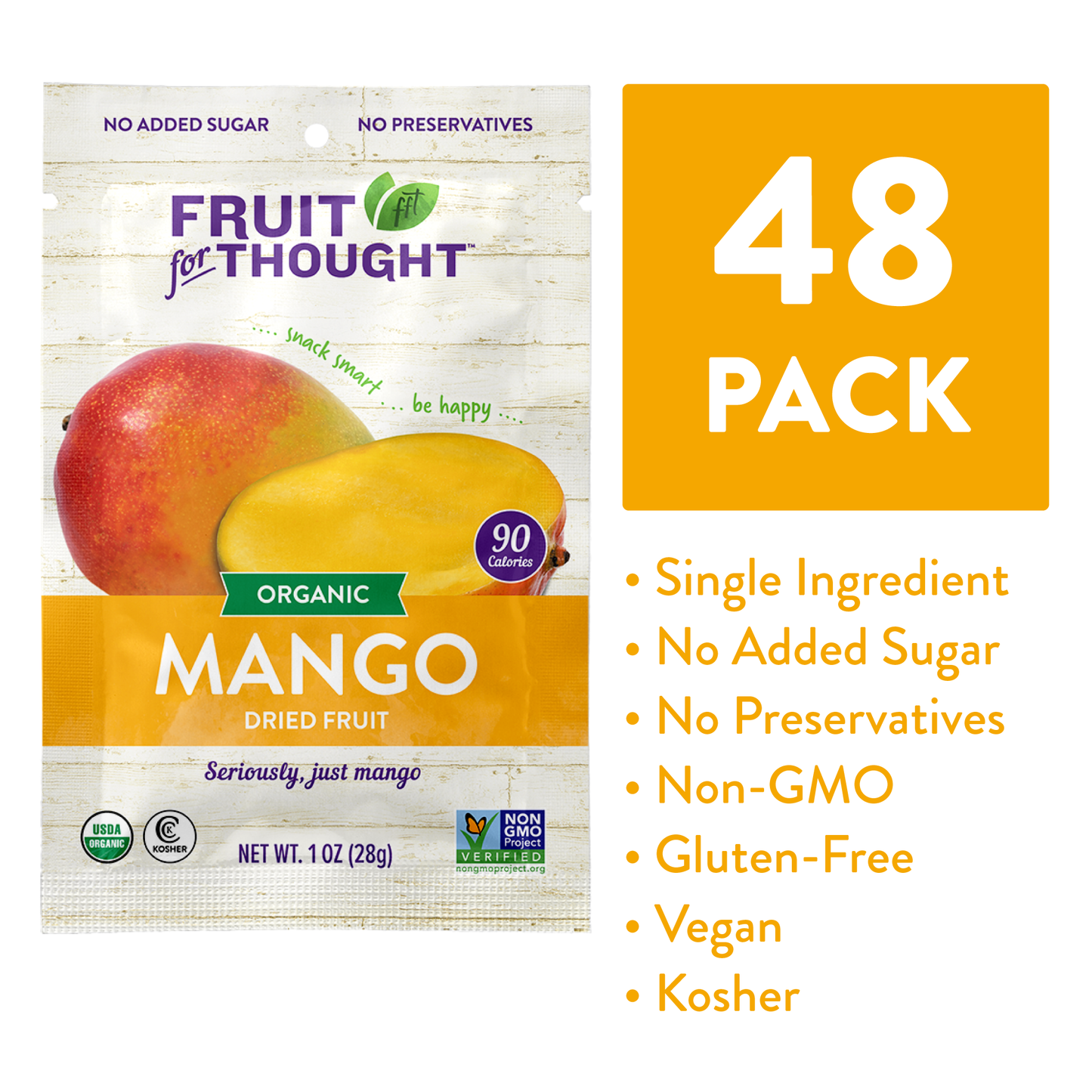 Organic Dried Mango Snack Packs & Multi-Serving Bags