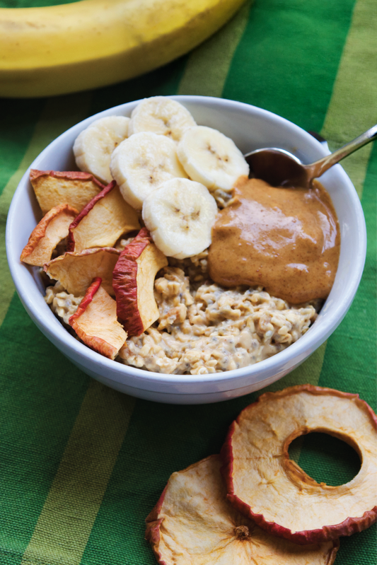 Peanut Butter Overnight Oats With Dried Apples