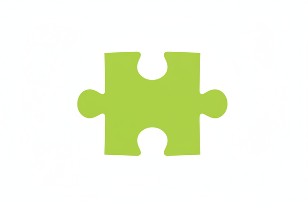 a puzzle piece icon in the color hex #8cc740 with a transparent background