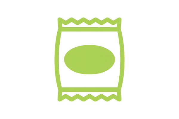 Snack bag icon in the color HEX #8cc740