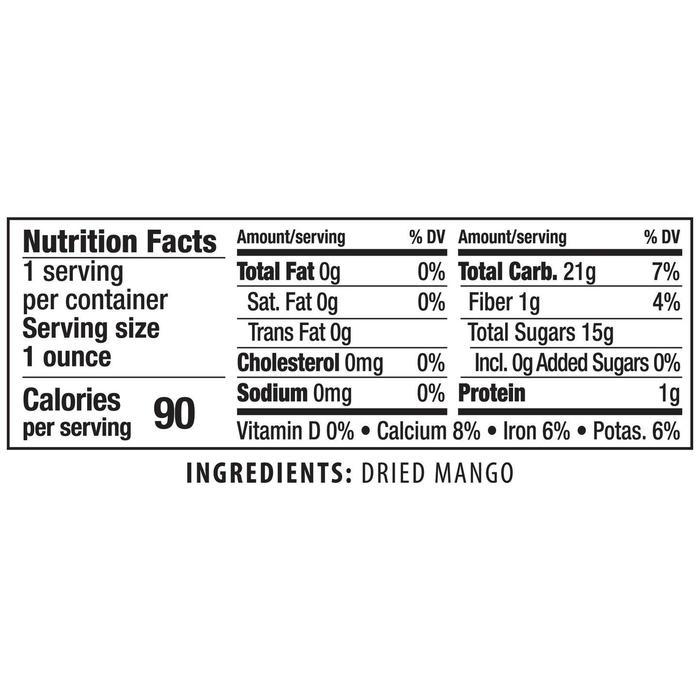 Dried Mango Snack Packs & Multi-Serving Bags