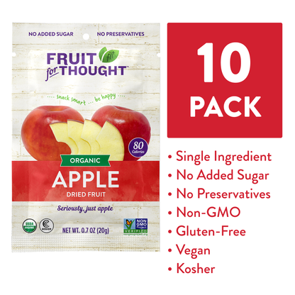 Organic Dried Apple Snack Packs & Multi-Serving Bags