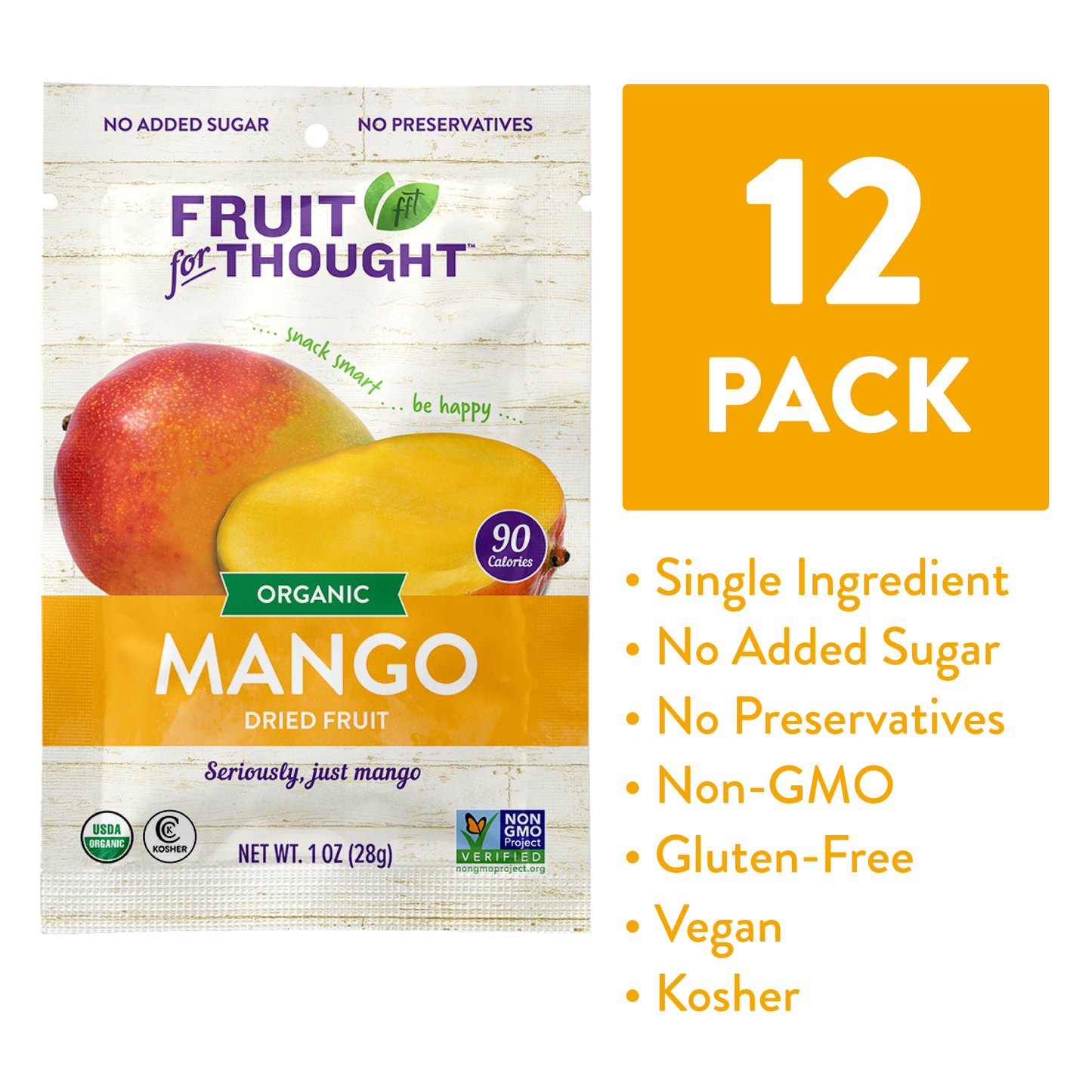Organic Dried Mango Snack Packs & Multi-Serving Bags